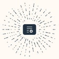 Grey Add to playlist icon isolated on beige background. Abstract circle random dots. Vector
