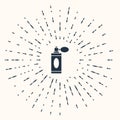Grey Aftershave bottle with atomizer icon isolated on beige background. Cologne spray icon. Male perfume bottle