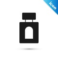 Grey Aftershave icon isolated on white background. Cologne spray icon. Male perfume bottle. Vector