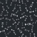 Grey Algorithm icon isolated seamless pattern on black background. Algorithm symbol design from Artificial Intelligence Royalty Free Stock Photo
