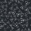 Grey Algorithm icon isolated seamless pattern on black background. Algorithm symbol design from Artificial Intelligence Royalty Free Stock Photo