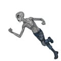 Grey alien on military ready to win in white background