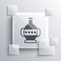 Grey Ancient amphorae icon isolated on grey background. Square glass panels. Vector
