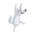 Grey Angry Wolf as Fairy Tale Character Vector Illustration Royalty Free Stock Photo