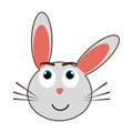 grey avatar rabbit with emotional expression, graphic