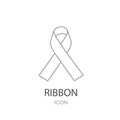 Grey awareness ribbon. Royalty Free Stock Photo