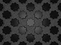 Grey Background with Black Octagonal Rounded Shapes, Textured Layer, Abstract Design