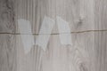 Grey background of broken plywood board with texture sealed with tape Royalty Free Stock Photo