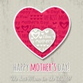 Grey background with hearts and wishes text for Mothers Day Royalty Free Stock Photo