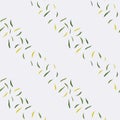 Grey Background with Olive Leaves Repeat Vector Design