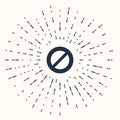 Grey Ban icon isolated on beige background. Stop symbol. Abstract circle random dots. Vector Royalty Free Stock Photo