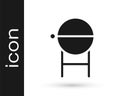 Grey Barbecue grill icon isolated on white background. BBQ grill party. Vector Illustration Royalty Free Stock Photo