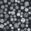 Grey Baseball ball icon isolated seamless pattern on black background. Vector Royalty Free Stock Photo