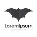 Grey batman bat open wings flying concept elements icon logo