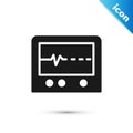 Grey Beat dead in monitor icon isolated on white background. ECG showing death. Vector
