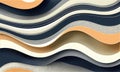 Grey beige waves papercut overlapping 3d soft pastel paper texture background,Generative AI