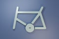 Grey Bicycle frame icon isolated on purple-blue background. Minimalism concept. 3D render illustration Royalty Free Stock Photo