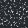 Grey Bicycle handlebar icon isolated seamless pattern on black background. Vector