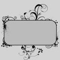 Grey black frame floral pattrens Royalty Free Stock Photo