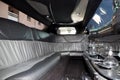 A grey and black interior limo car Royalty Free Stock Photo