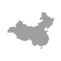 Grey blank China map. Flat vector illustration Royalty Free Stock Photo