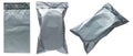 Grey and blank plastic postal mailing bags parcel envelope self seal courier pouches shipping postal packing isolated on white