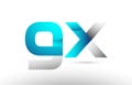 grey blue alphabet letter gx g x logo 3d design