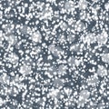Grey blue background with white bokeh snowing effect, magic festive design reflection pattern texture Royalty Free Stock Photo