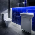 Grey and blue bathroom idea Royalty Free Stock Photo