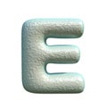 Grey blue clay font Letter E 3D Royalty Free Stock Photo