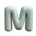 Grey blue clay font Letter M 3D Royalty Free Stock Photo