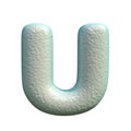 Grey blue clay font Letter U 3D Royalty Free Stock Photo