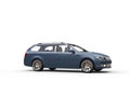 Grey blue family car - side view Royalty Free Stock Photo