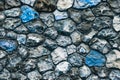 Grey and blue grunge stone wall background Royalty Free Stock Photo
