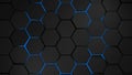 grey and blue hexagons modern background Royalty Free Stock Photo