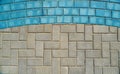 Grey and blue paving tiles for background or texture Royalty Free Stock Photo