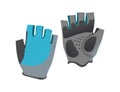 Grey and blue sport gloves icon isolated on white background, bicycle bike equipment, vector illustration. Royalty Free Stock Photo