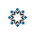 Grey and Blue Star Logo Template Illustration Design. Vector EPS 10 Royalty Free Stock Photo