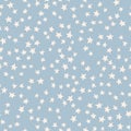 Grey blue starry night vector seamless pattern. Little stars grain texture background Royalty Free Stock Photo