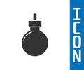 Grey Bomb ready to explode icon isolated on white background. Happy Halloween party. Vector