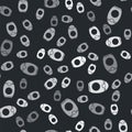 Grey Bottle of shampoo icon isolated seamless pattern on black background. Vector Illustration Royalty Free Stock Photo