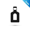 Grey Bottle of shampoo icon isolated on white background. Vector Royalty Free Stock Photo
