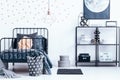 Stars stickers in bedroom interior Royalty Free Stock Photo