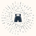 Grey Boxing short icon isolated on beige background. Abstract circle random dots. Vector