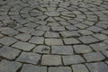 Grey brick stone street road. Light sidewalk Royalty Free Stock Photo