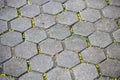 Grey brick stone street road. Light sidewalk, pavement texture Royalty Free Stock Photo