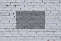 Grey brick wall with painted splotch Royalty Free Stock Photo