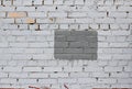 Grey brick wall with painted splotch Royalty Free Stock Photo