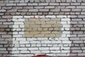 Grey brick wall with painted splotch Royalty Free Stock Photo