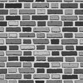 Grey brick wall tile, seamless pattern with bricks